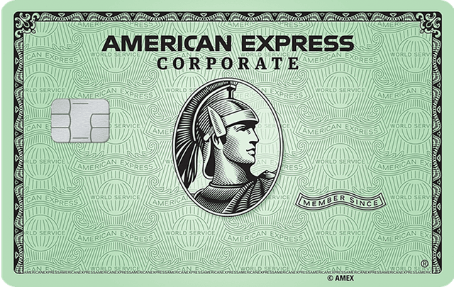 Zentrale Einkaufskarte von American Express in Grün